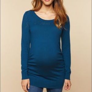 NWT pretty dark blue maternity sweater, size small